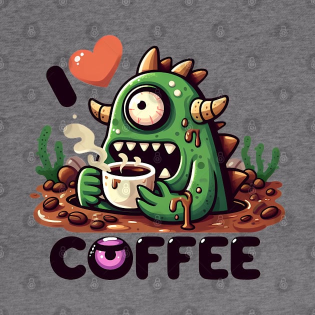 Swamp monster coffee lover by PrintSoulDesigns